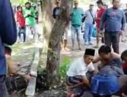 Seorang Pria Diduga ODGJ Ngamuk Lakukan Pembacokan Terhadap Dua Warga di Kraksaan