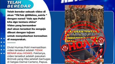 Polisi Tegaskan Video Hoax Kedatangan Ratusan Tentara China Sengaja Disebarkan Untuk Meresahkan Masyarakat