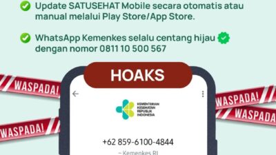 Muncul Penipuan Link SATUSEHAT di WA, Masyarakat Diimbau Hati-hati