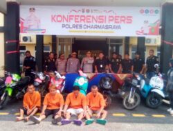 Operasi Jaran Singgalang 2023 Polres Dharmasraya Ringkus 4 Tsk dan Amankan 10 Motor, 1 Tsk DPO