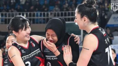 Dramatis dan Menegangkan, Smash Keras Megawati Akhiri Pertandingan Kalahkan Pink Spiders