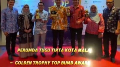 Raihan Prestasi Perumda Tugu Tirta Terima Penghargaan TOP BUMD Golden Trophy 2024 Bintang 5