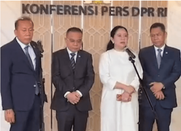 Konferensi Pers setelah DPR RI resmi mengesahkan Rancangan Undang-Undang atau RUU TNI menjadi Undang-Undang, Kamis (20/3/2025). (Foto: DPR RI)
