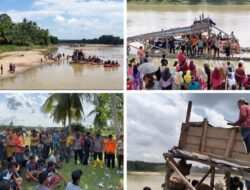 Polres Kuansing Riau Gelar Patroli Gabungan, 55 Rakit PETI Ditemukan di Sungai Kuantan