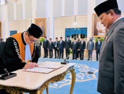 Prabowo Saksikan Pengambilan Sumpah Wakil Ketua Mahkamah Agung Bidang Non Yudisial