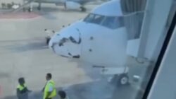 Syukurlah Tak Terjadi Apa-apa, Pesawat Mendarat Dengan Moncong Penyok