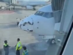 Syukurlah Tak Terjadi Apa-apa, Pesawat Mendarat Dengan Moncong Penyok