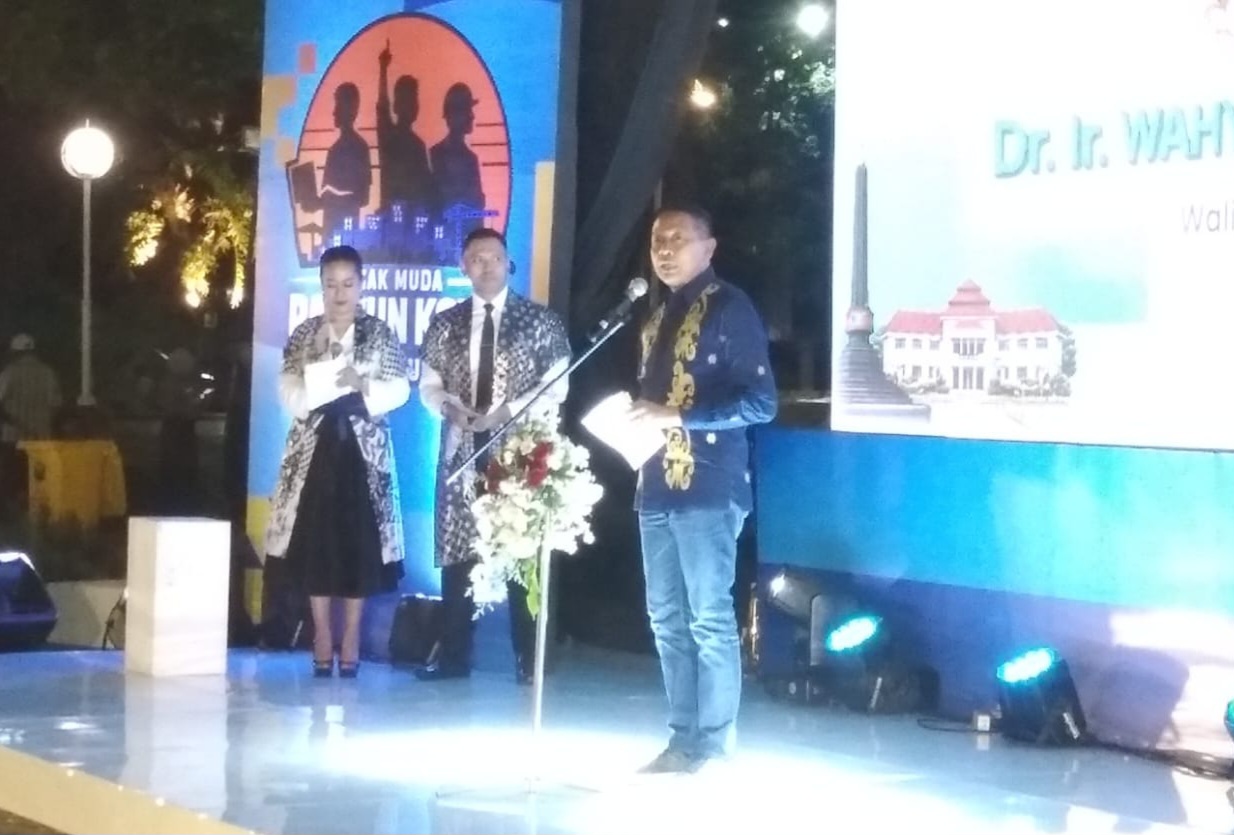 Potret Wali Kota Malang Wahyu Hidayat saat membuka gelaran Malang Youth Festival #2.