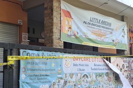 Lokasi penggerebekan Daycare Little Aresha di Umbulharjo Jogja kasus kekerasan anak