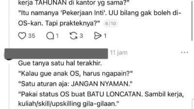 Cuitan pekerja outsorsing yang viral di instagram. ( Foto: IG @rumpi_gosip)