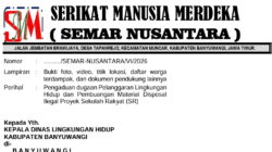 SEMAR NUSANTARA Laporkan Pelanggaran Lingkungan Hidup Dalam Proyek Sekolah Rakyat di Banyuwangi